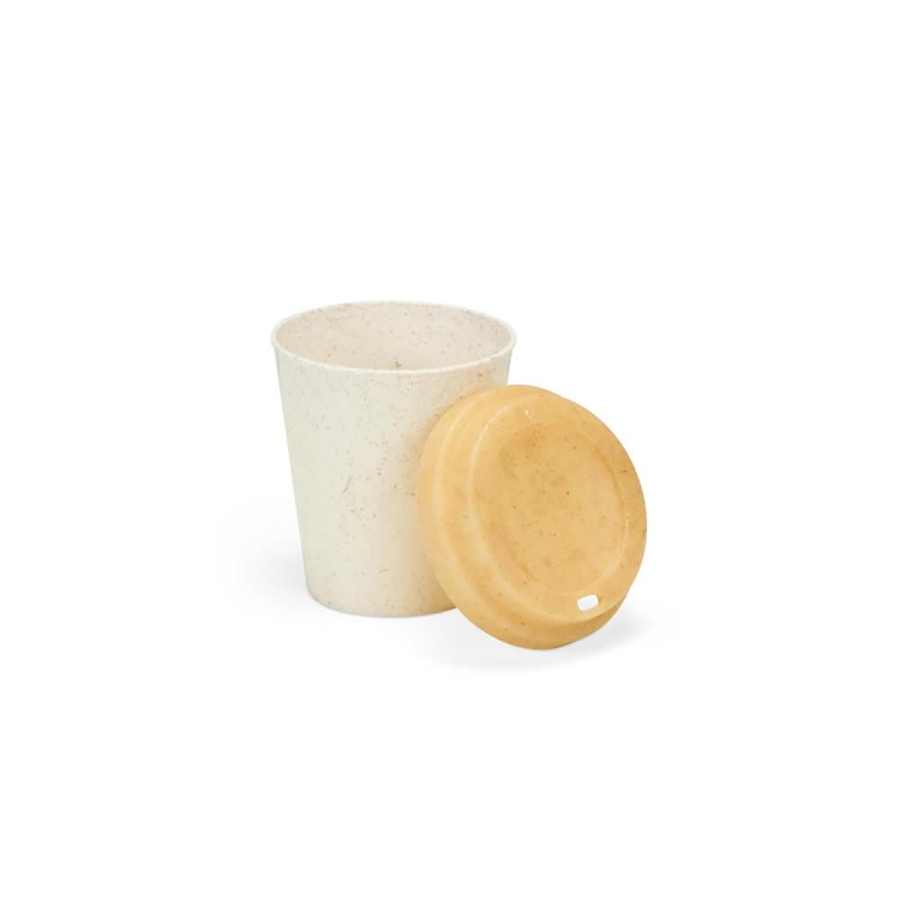 Copo Fibra de Arroz 350ml DR1830 na cor Bege, brinde personalizado Sky Brindes