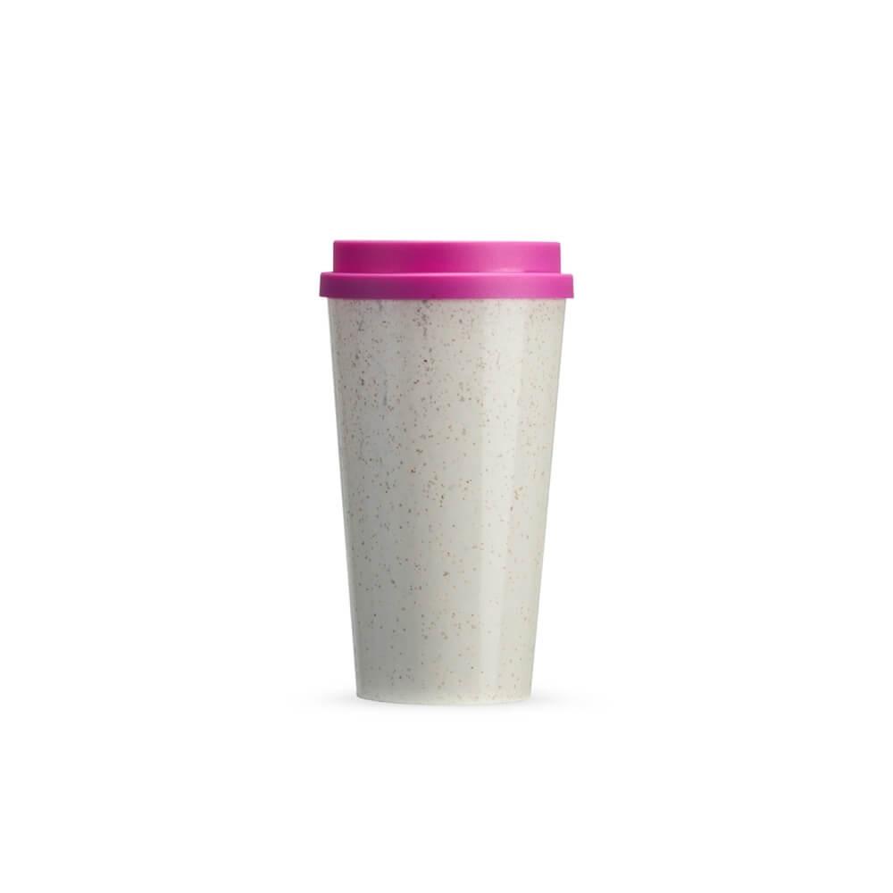 Copo Fibra de Arroz 550ml DR1831 na cor Rosa, brinde personalizado Sky Brindes