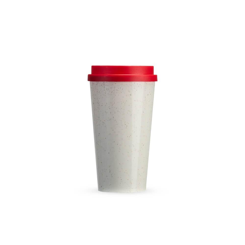 Copo Fibra de Arroz 550ml DR1831 na cor Vermelho, brinde personalizado Sky Brindes