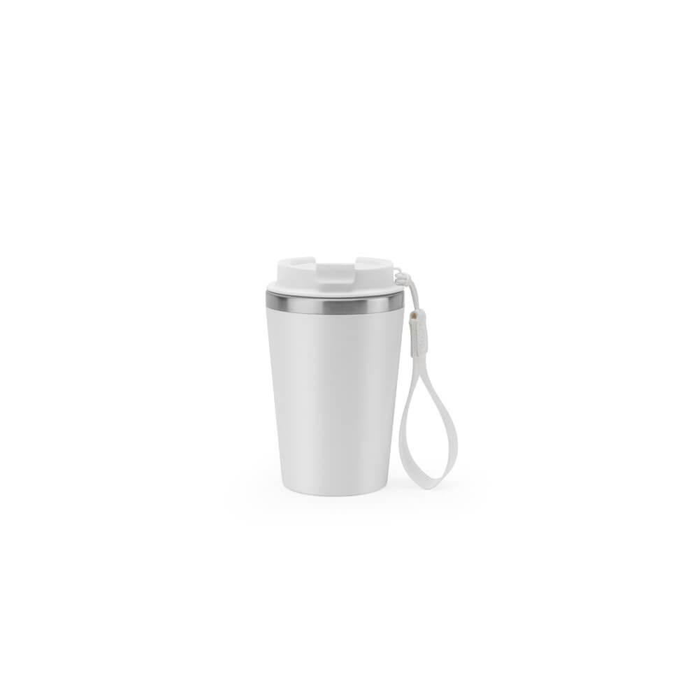 Copo de viagem 440ml DR1835 na cor Branco, brinde personalizado Sky Brindes