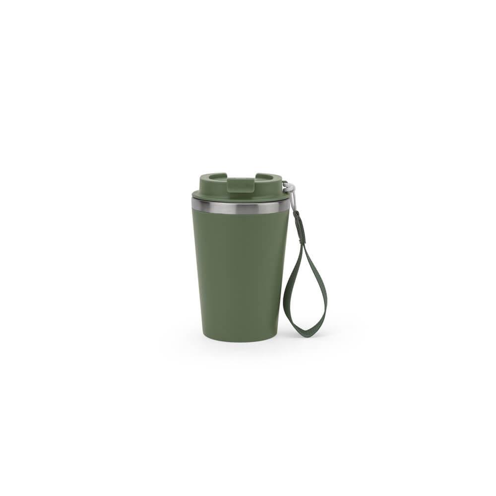 Copo de viagem 440ml DR1835 na cor Verde musgo, brinde personalizado Sky Brindes