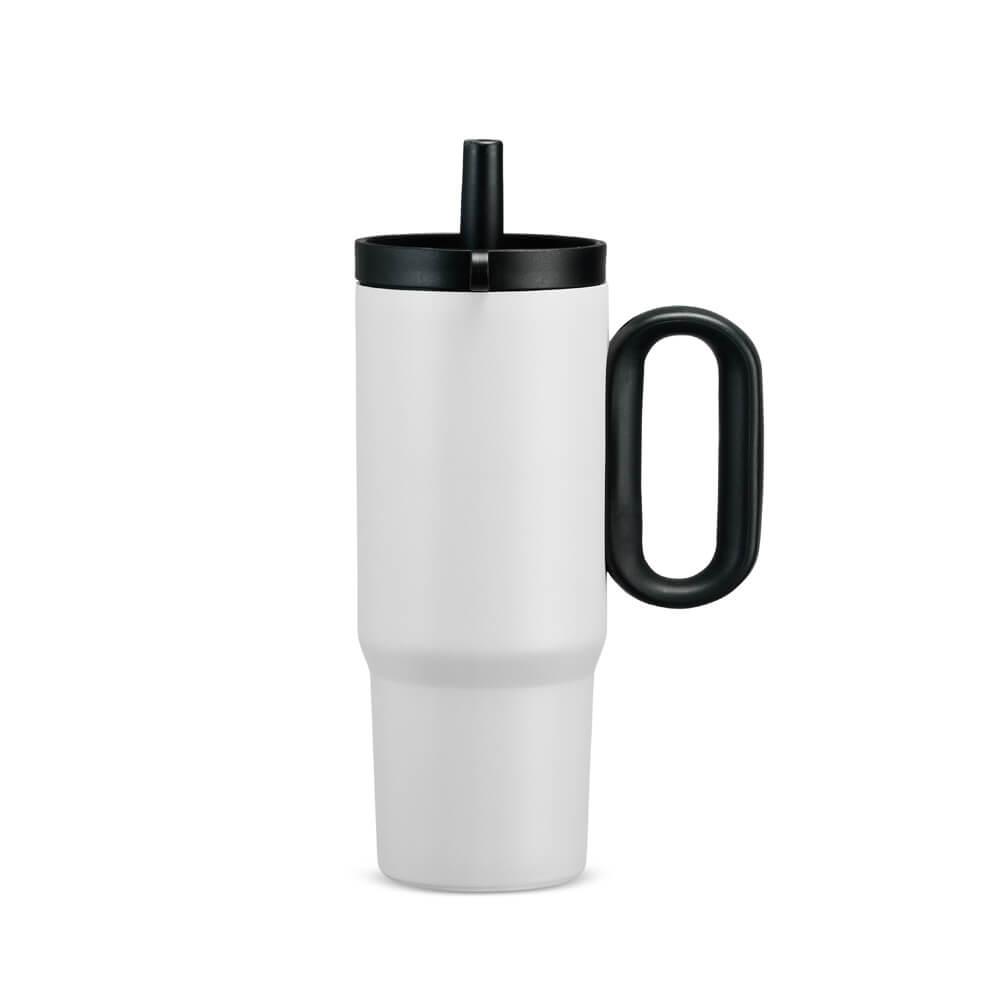 Caneca Térmica 750ml DR1839 na cor Branco, brinde personalizado Sky Brindes
