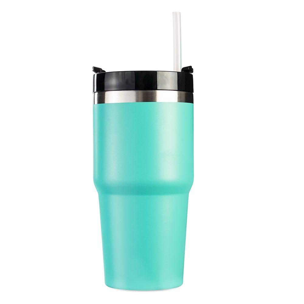 Copo Térmico 600ml DR1842 na cor Turquesa, brinde personalizado Sky Brindes