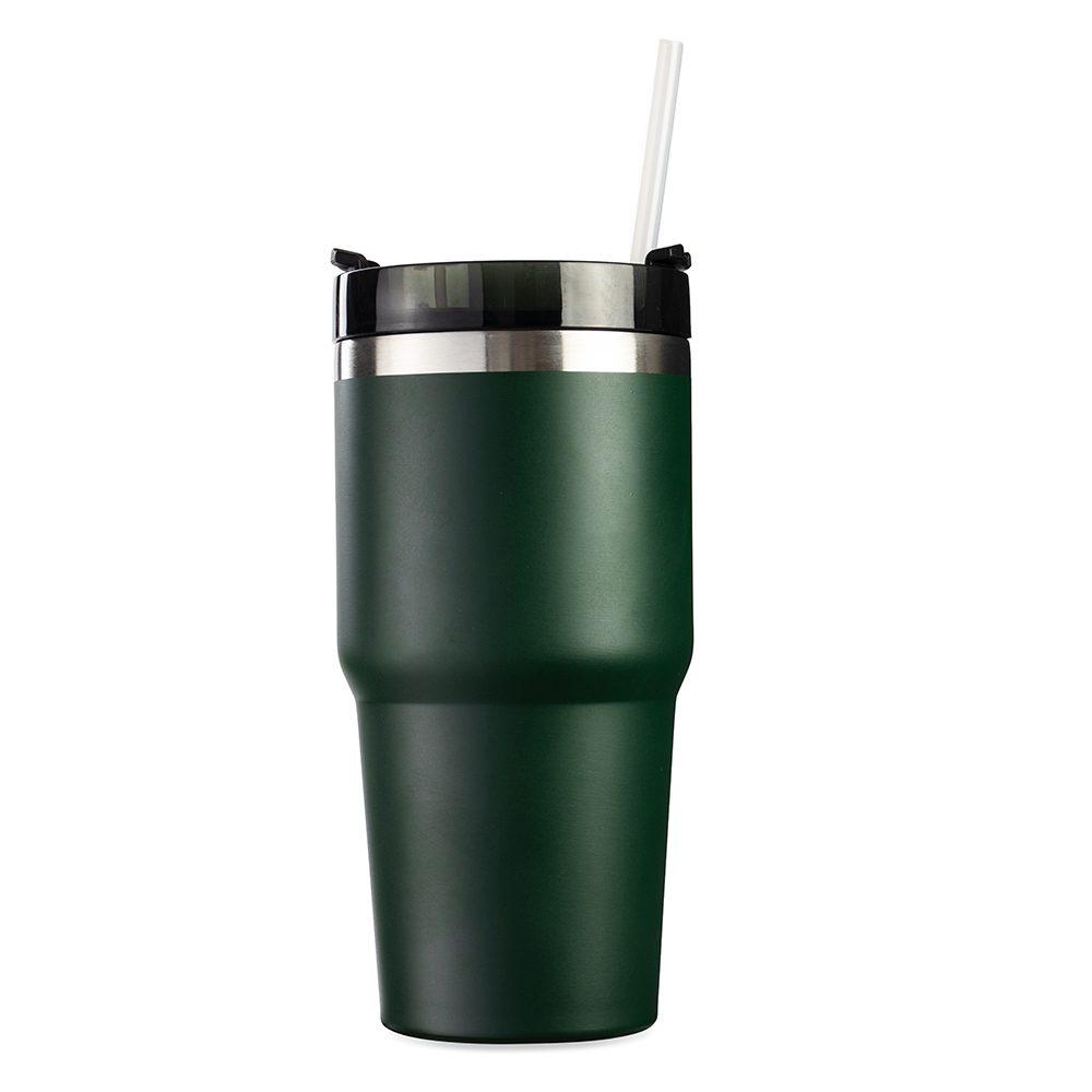 Copo Térmico 600ml DR1842 na cor Verde escuro, brinde personalizado Sky Brindes