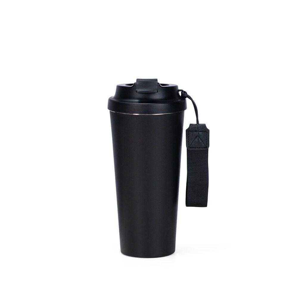 Copo Inox 480ml DR1844 na cor Preto, brinde personalizado Sky Brindes