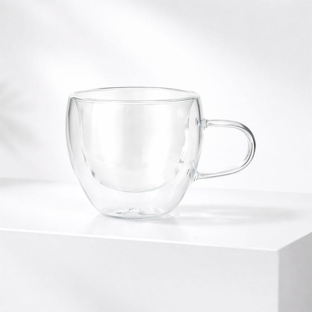 Xícara de Vidro 70ml DR1845 na cor Transparente, brinde personalizado Sky Brindes