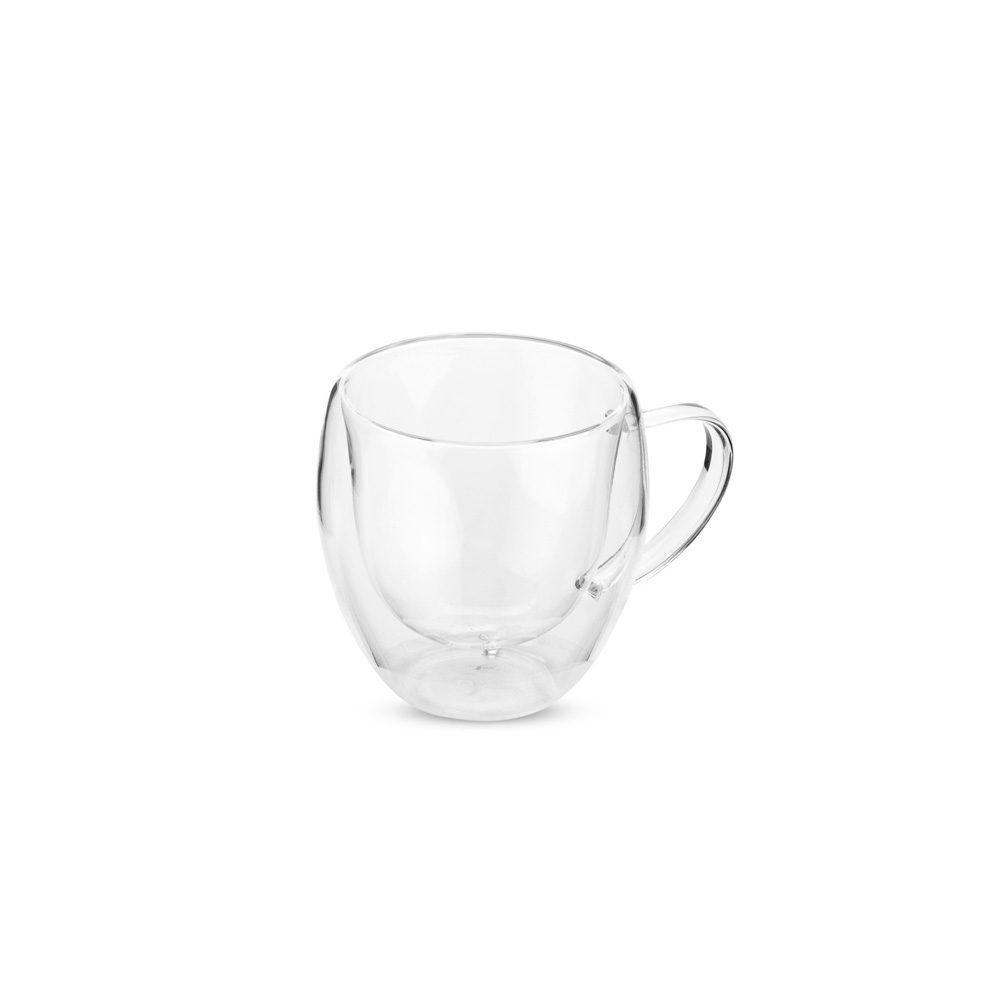 Xícara de Vidro 160ml DR1846 na cor Transparente, brinde personalizado Sky Brindes