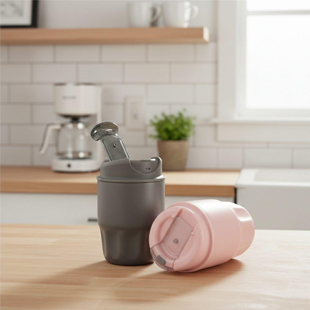 Copo Térmico 250ml DR1847 na cor Rosa, brinde personalizado Sky Brindes