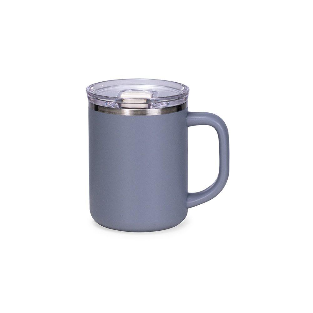 Caneca Parede Dupla 450ml DR1850 na cor Cinza, brinde personalizado Sky Brindes