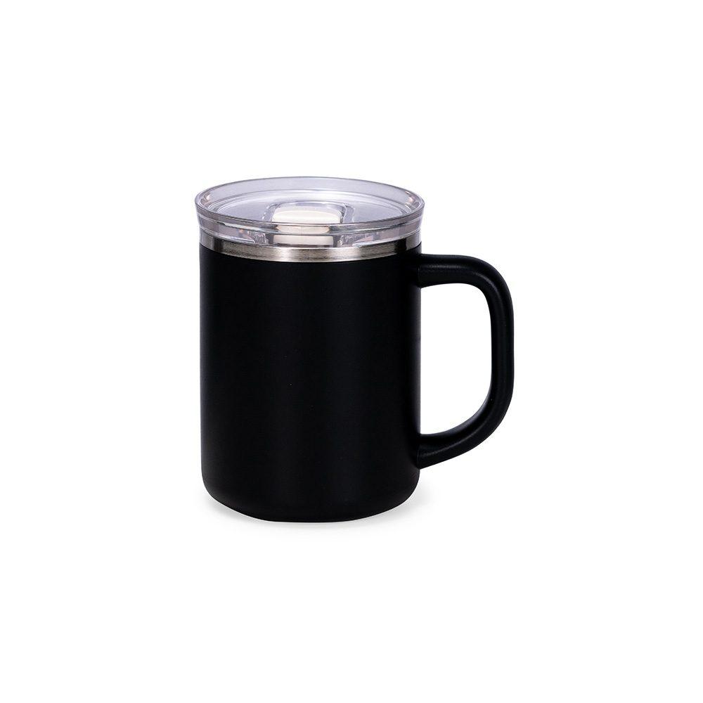 Caneca Parede Dupla 450ml DR1850 na cor Preto, brinde personalizado Sky Brindes