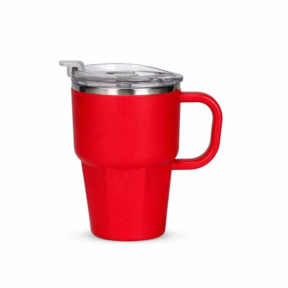 Caneca Parede Dupla 550ml DR1851 na cor Vermelho, brinde personalizado Sky Brindes