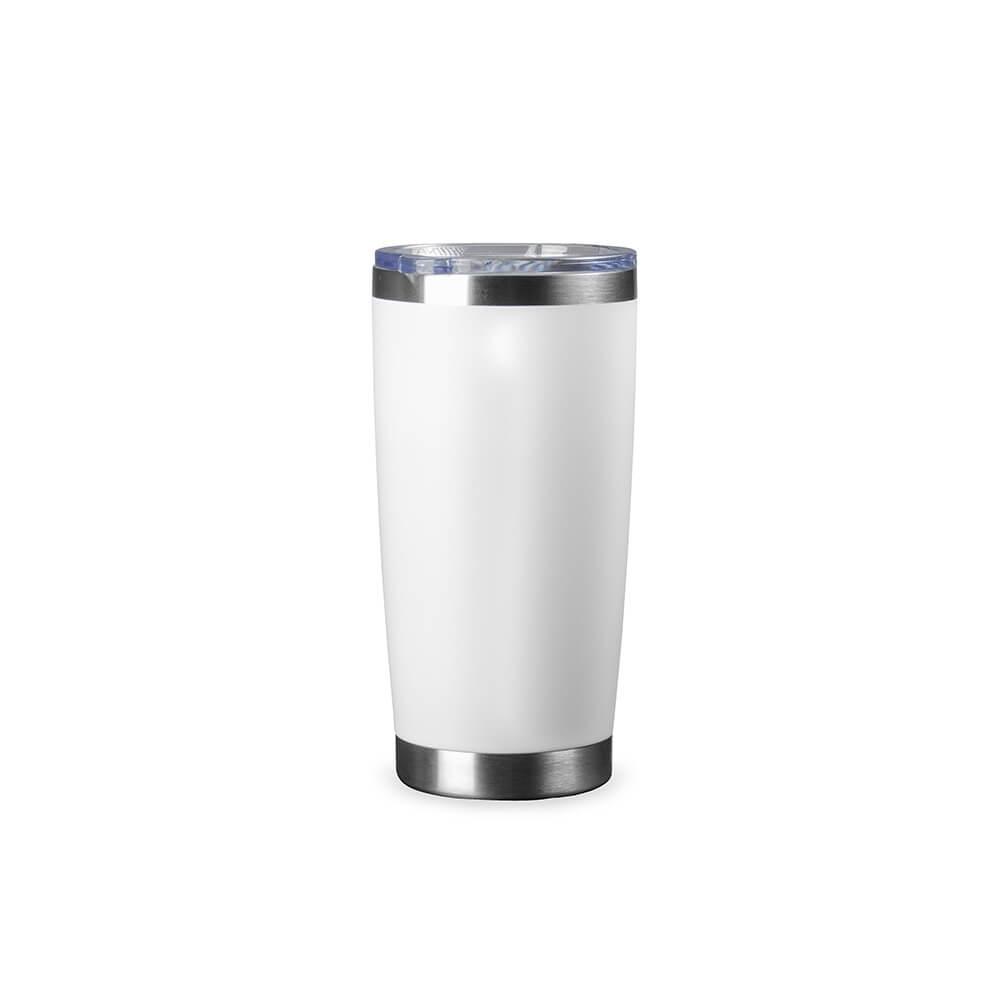 Copo Térmico 520ml DR1853 na cor Branco, brinde personalizado Sky Brindes