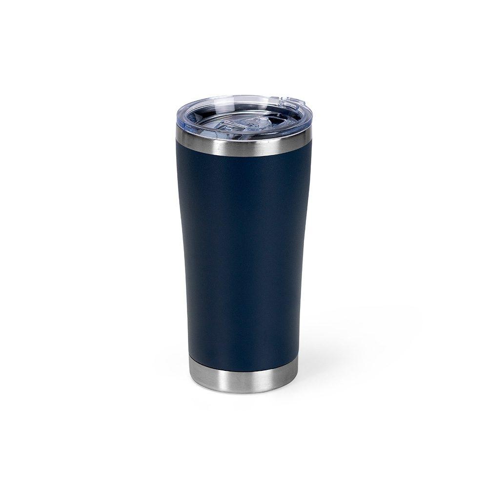Copo Térmico 550ml DR1854 na cor Azul escuro, brinde personalizado Sky Brindes