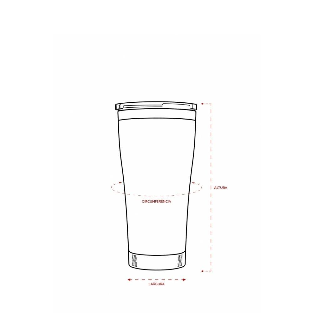 Copo Térmico 550ml DR1854 na cor Azul escuro, brinde personalizado Sky Brindes