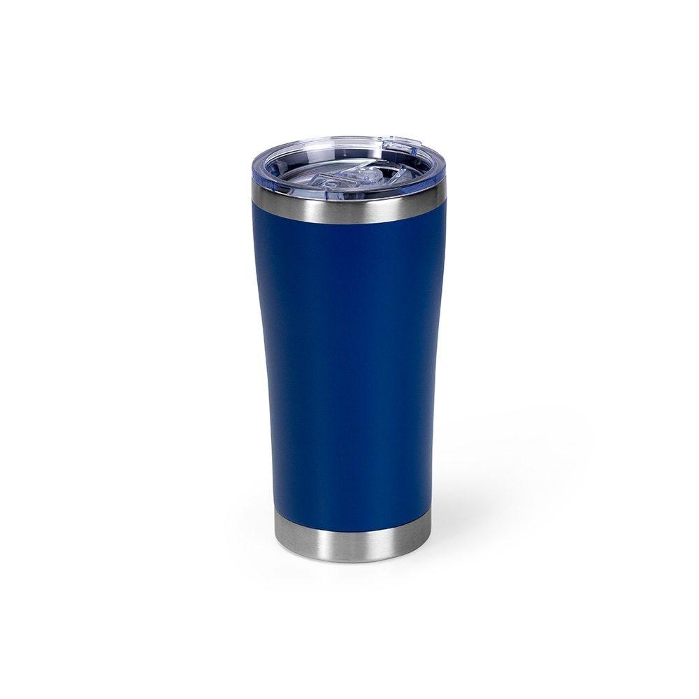 Copo Térmico 550ml DR1854 na cor Azul, brinde personalizado Sky Brindes