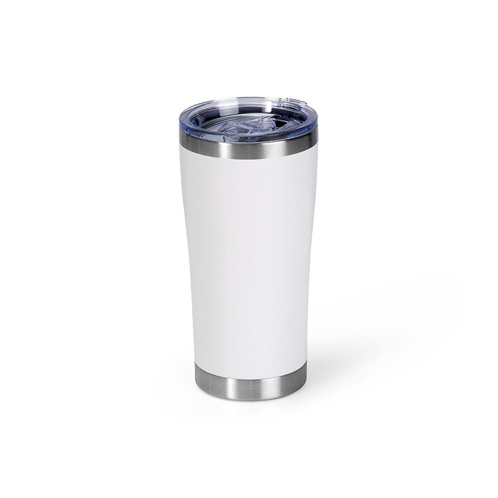 Copo Térmico 550ml DR1854 na cor Branco, brinde personalizado Sky Brindes