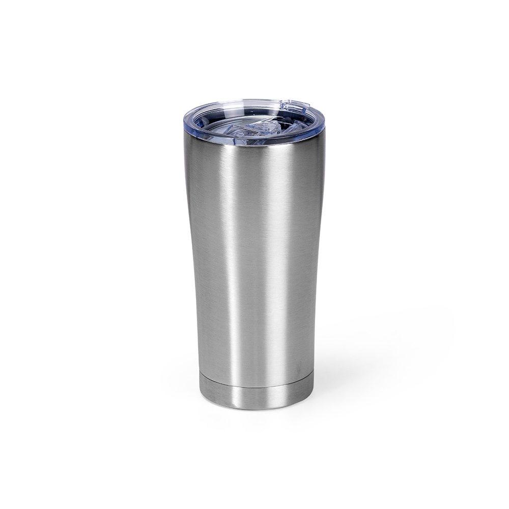 Copo Térmico 550ml DR1854 na cor Inox, brinde personalizado Sky Brindes
