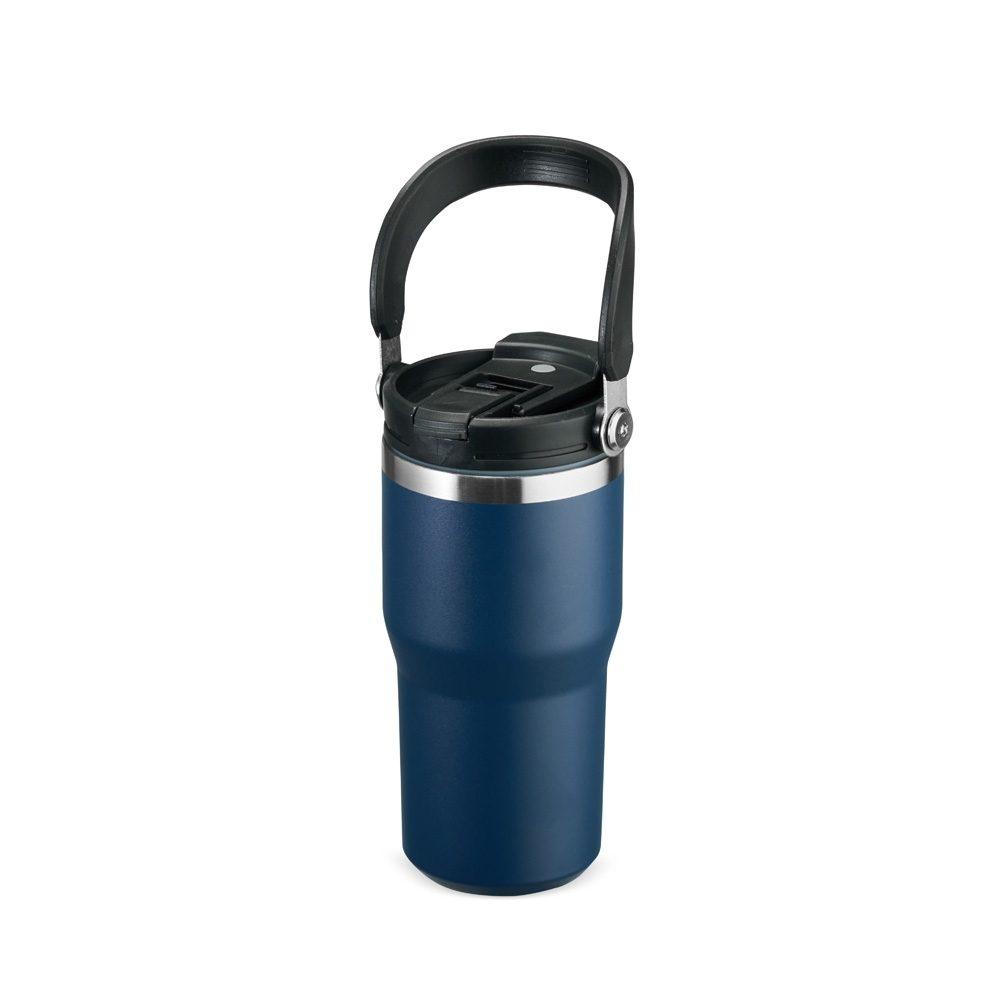 Copo Térmico 600ml DR1855 na cor Azul escuro, brinde personalizado Sky Brindes