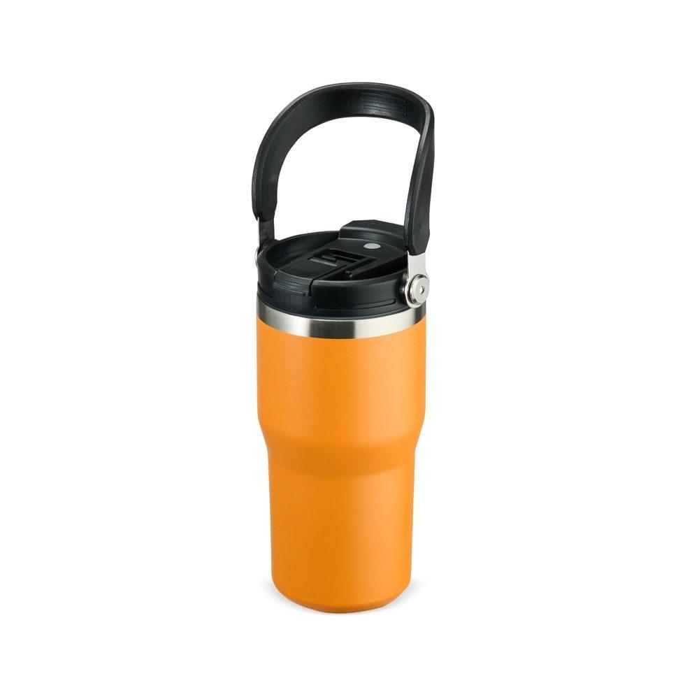 Copo Térmico 600ml DR1855 na cor Laranja, brinde personalizado Sky Brindes