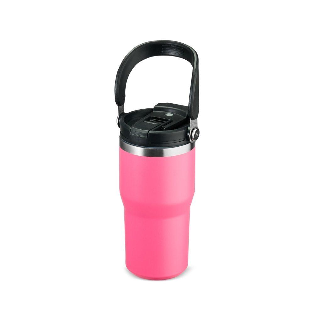 Copo Térmico 600ml DR1855 na cor Pink, brinde personalizado Sky Brindes