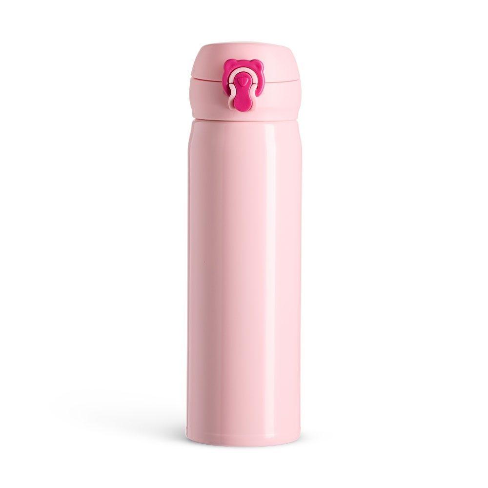 Garrafa térmica 400ml *tampas sortidas DR1870 na cor Rosa e rosa, brinde personalizado Sky Brindes