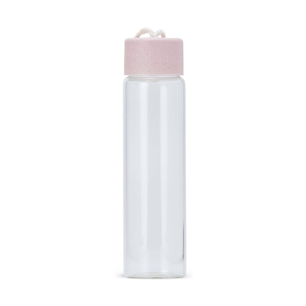 Garrafa de vidro 330ml DR1876 na cor Rosa, brinde personalizado Sky Brindes