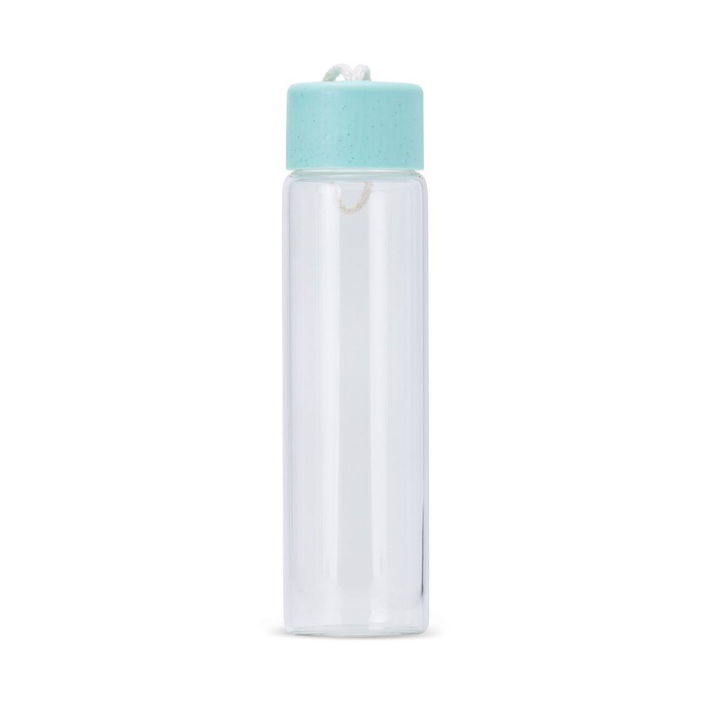Garrafa de vidro 330ml DR1876 na cor Verde água, brinde personalizado Sky Brindes