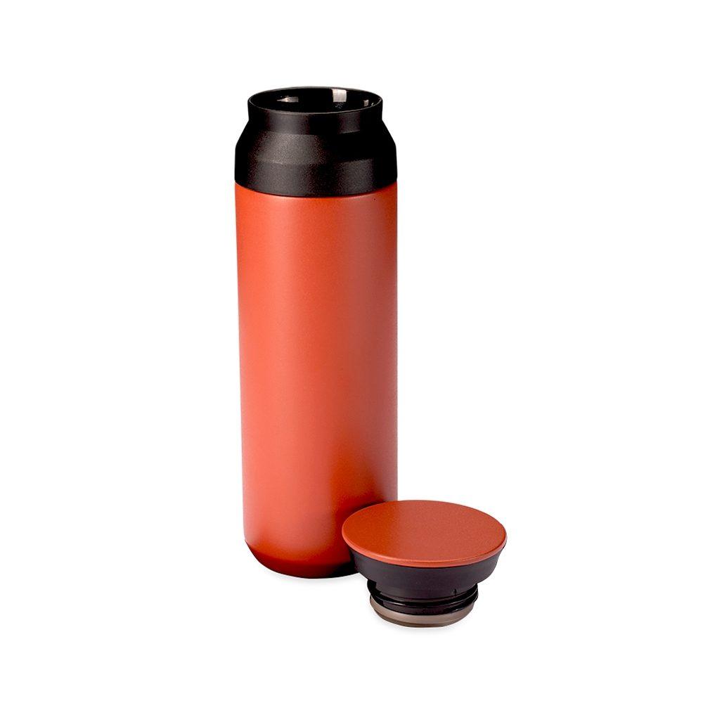 Garrafa térmica 470ml DR1879 na cor Vermelho e inox, brinde personalizado Sky Brindes