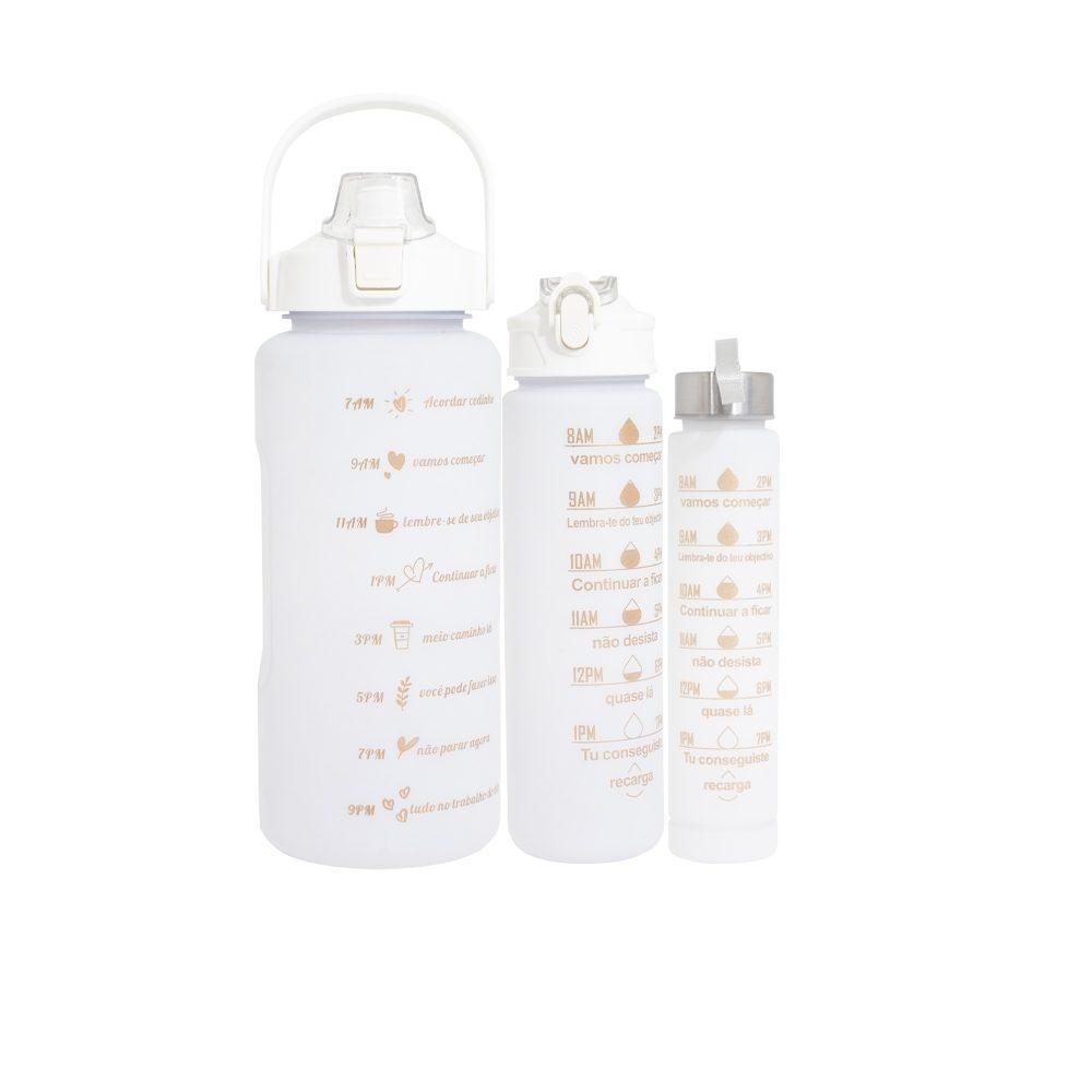 Kit 3 garrafas DR1880 na cor Branco, brinde personalizado Sky Brindes