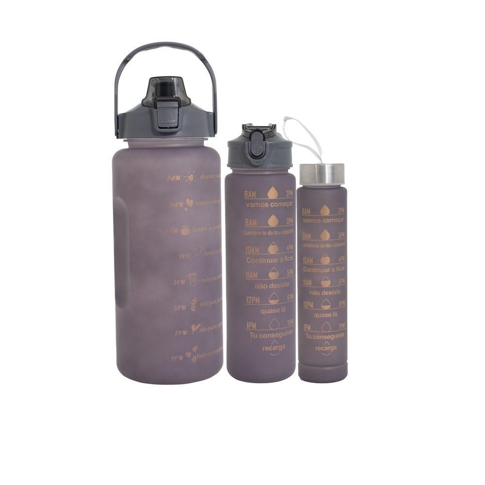 Kit 3 garrafas DR1880 na cor Cinza, brinde personalizado Sky Brindes