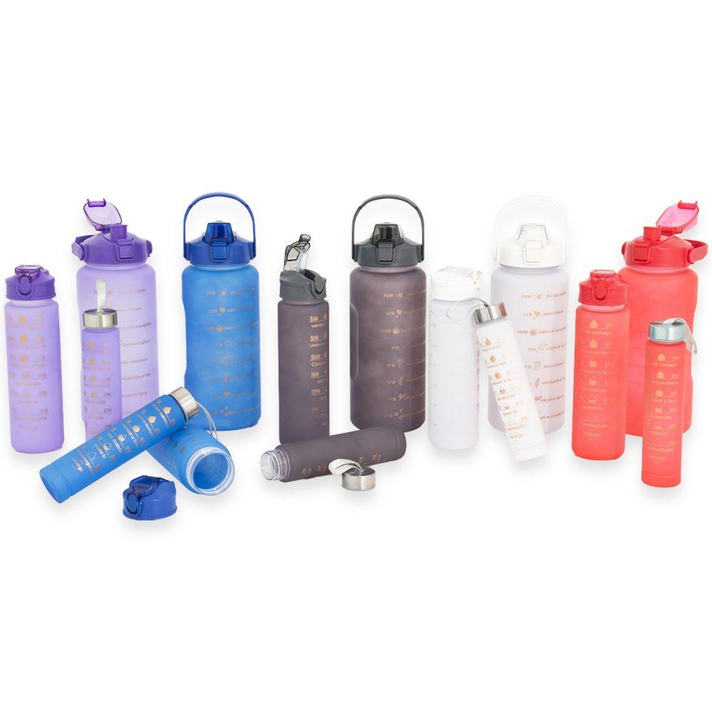 Kit 3 garrafas DR1880 na cor Branco, brinde personalizado Sky Brindes