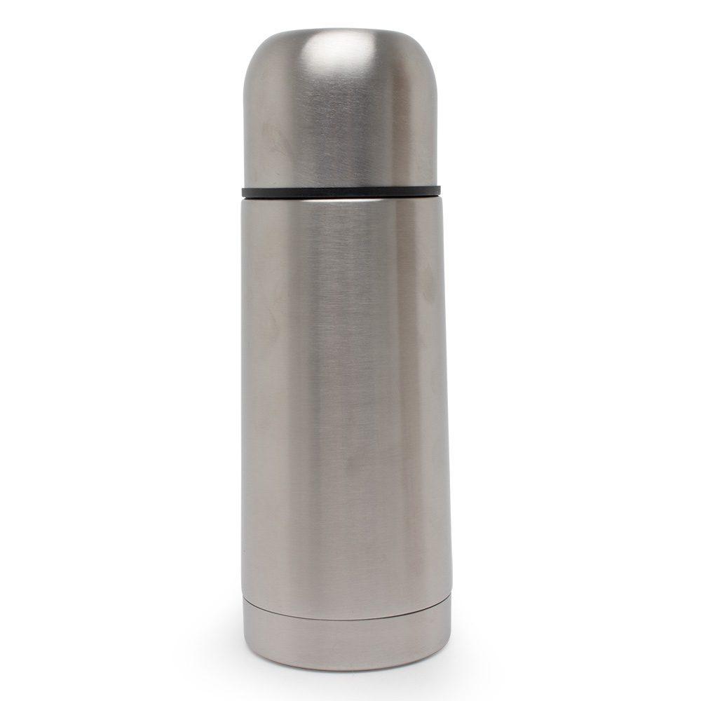 Garrafa térmica inox 350ml c capa DR1881 na cor Inox, brinde personalizado Sky Brindes
