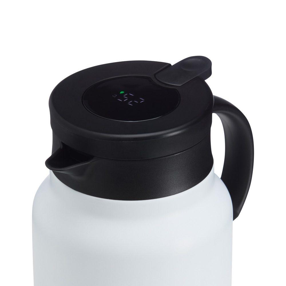 Chaleira térmica inox 750ml com display led DR1885 na cor Branco, brinde personalizado Sky Brindes