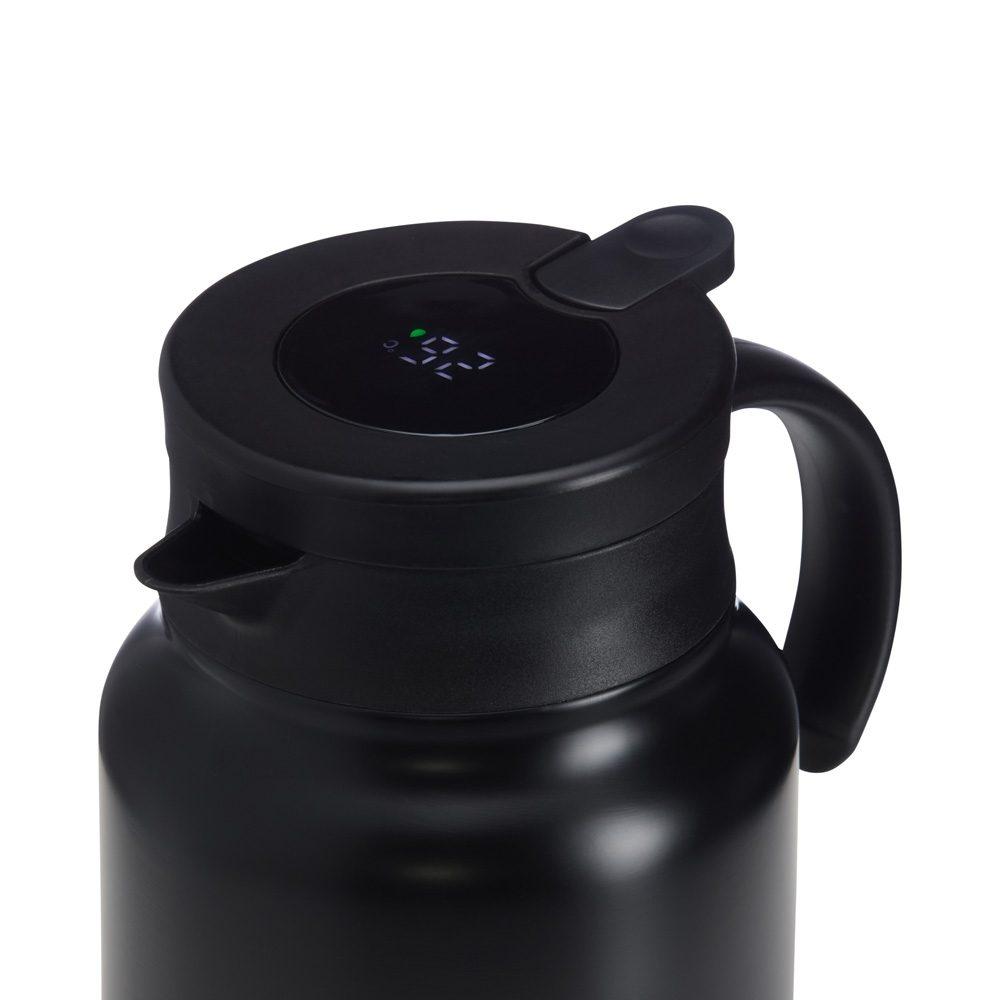 Chaleira c termomêtro e infusor DR1886 na cor Preto, brinde personalizado Sky Brindes