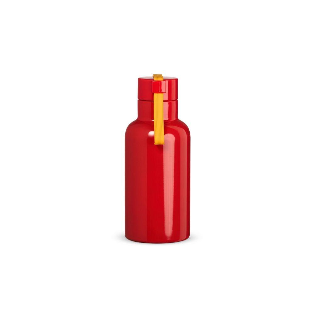Garrafa térmica 380ml DR1890 na cor Vermelho e inox, brinde personalizado Sky Brindes