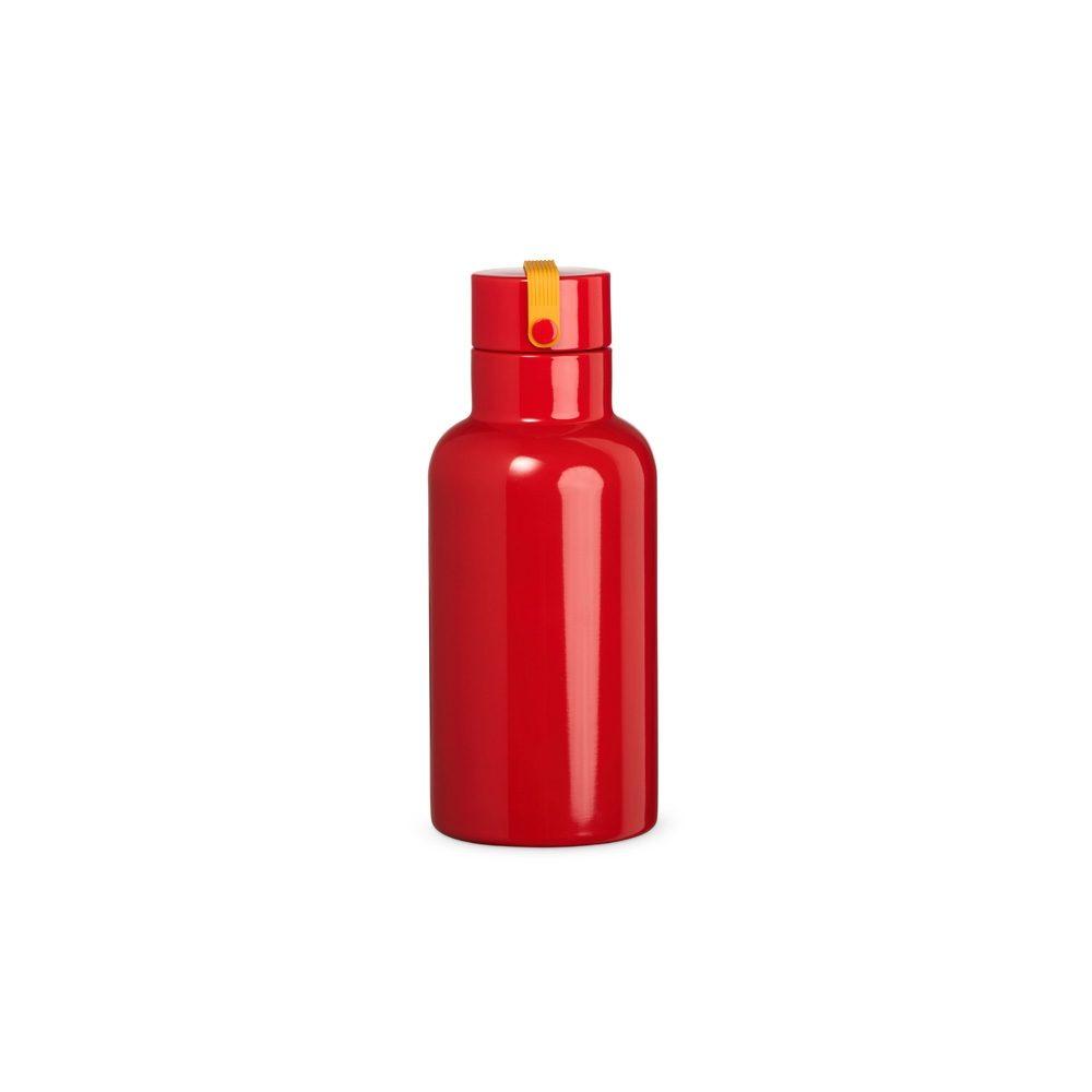 Garrafa térmica 380ml DR1890 na cor Vermelho e inox, brinde personalizado Sky Brindes