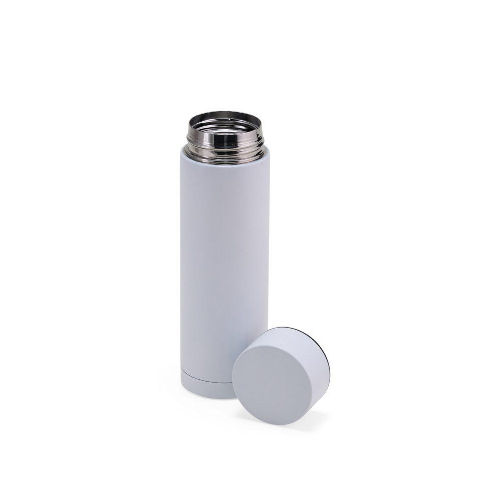 Garrafa térmica 320ml DR1902 na cor Cinza, brinde personalizado Sky Brindes