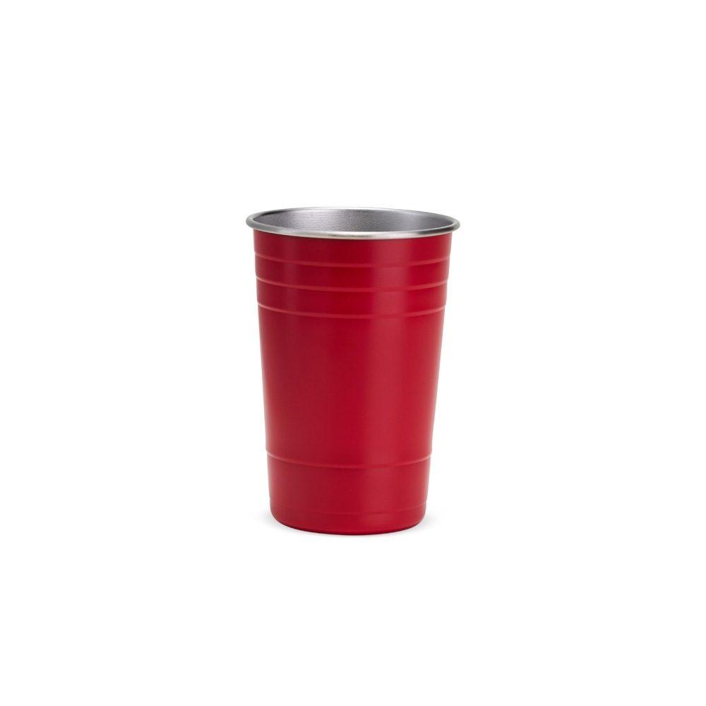 Copo inox 480ml DR1909 na cor Vermelho e inox, brinde personalizado Sky Brindes