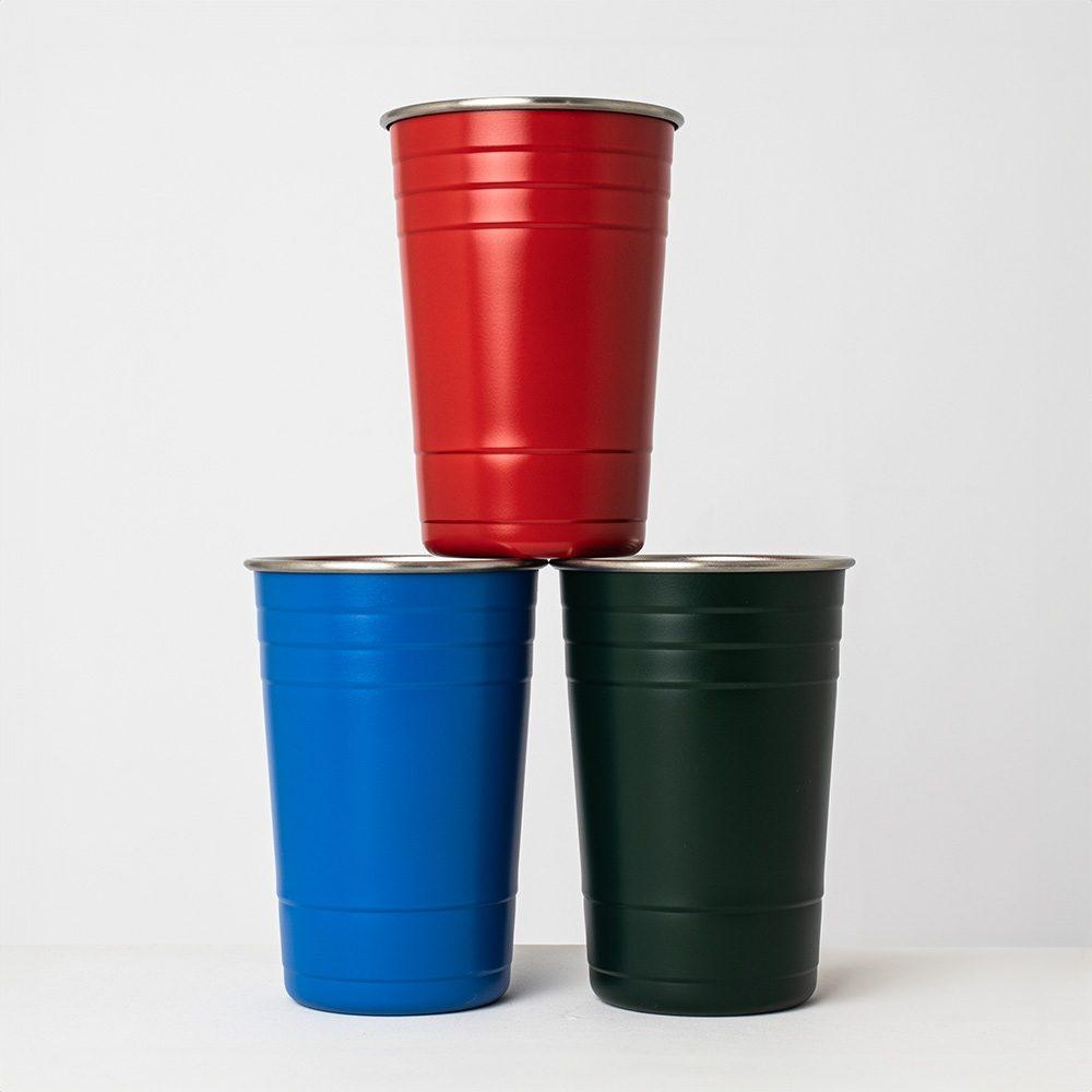 Copo inox 480ml DR1909 na cor Verde, brinde personalizado Sky Brindes