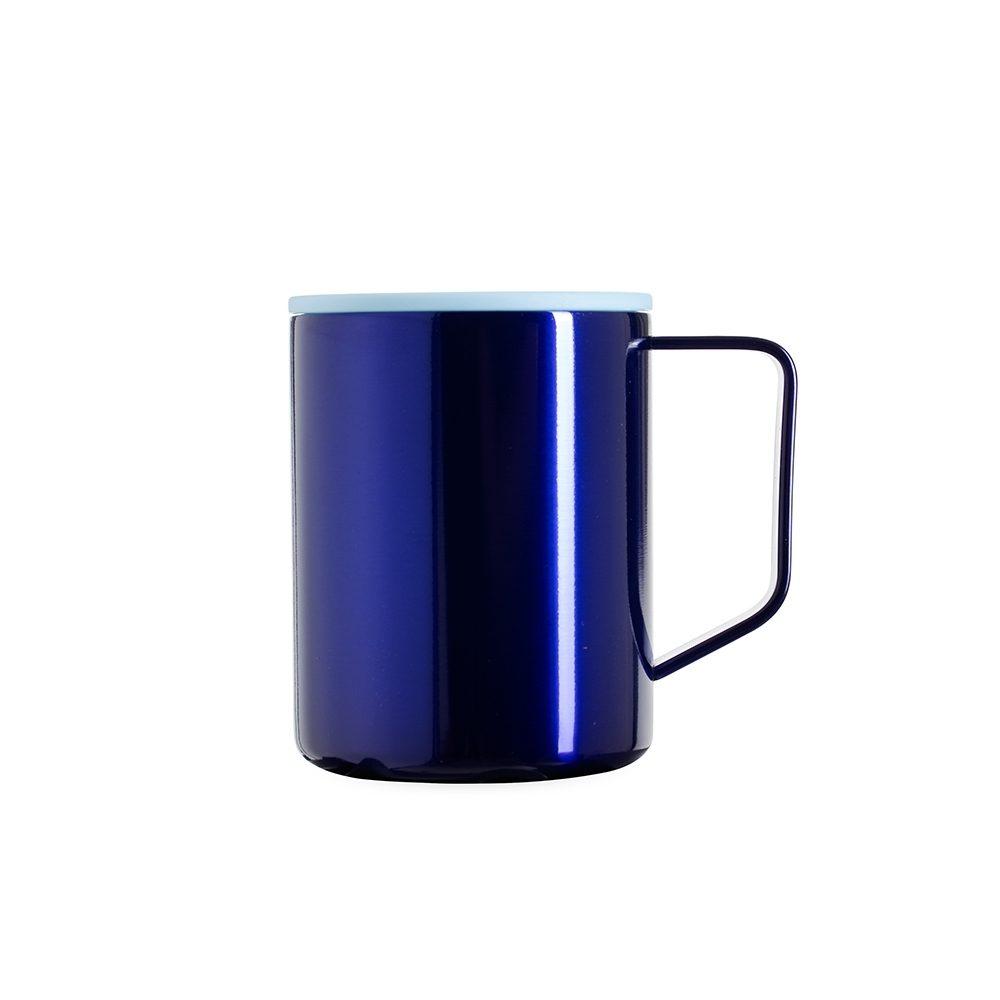 Caneca inox parede dupla 270ml DR1911 na cor Azul, brinde personalizado Sky Brindes