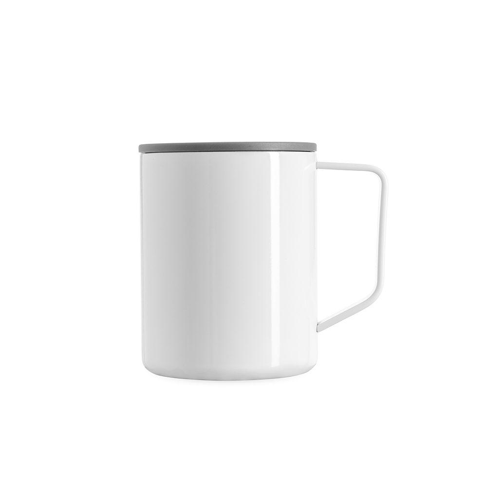 Caneca inox parede dupla 270ml DR1911 na cor Branco, brinde personalizado Sky Brindes