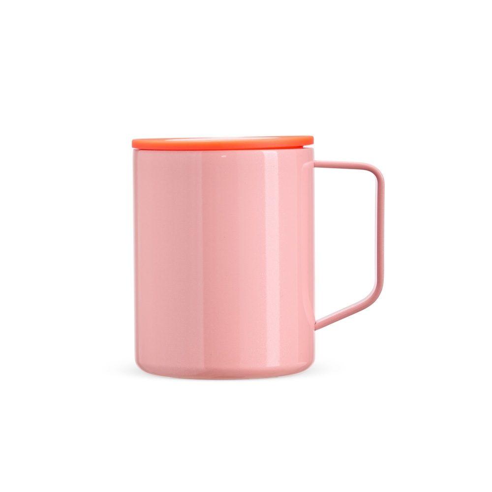 Caneca inox parede dupla 270ml DR1911 na cor Salmão, brinde personalizado Sky Brindes
