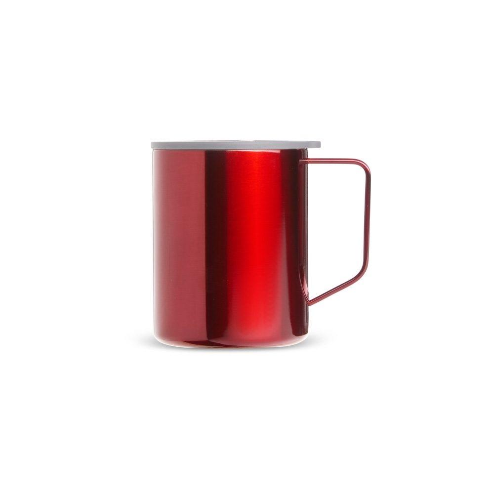 Caneca inox parede dupla 270ml DR1911 na cor Vermelho e inox, brinde personalizado Sky Brindes