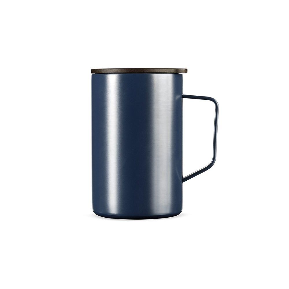 Caneca inox parede dupla 350ml DR1912 na cor Azul, brinde personalizado Sky Brindes