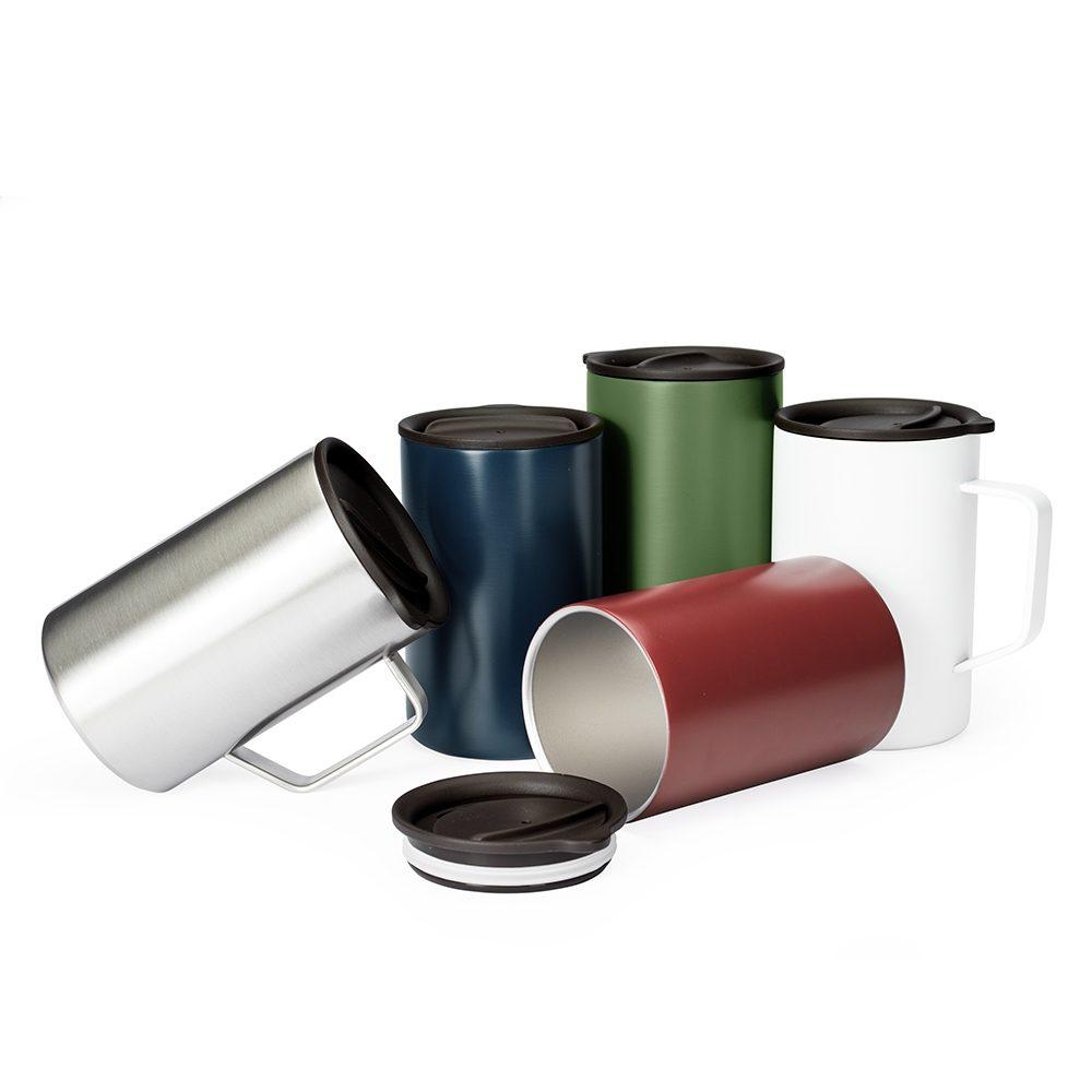 Caneca inox parede dupla 350ml DR1912 na cor Verde, brinde personalizado Sky Brindes