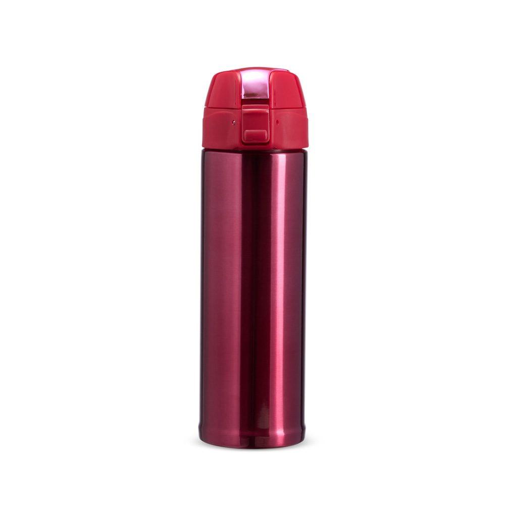 Garrafa térmica 480ml DR1915 na cor Rosa e cinza, brinde personalizado Sky Brindes