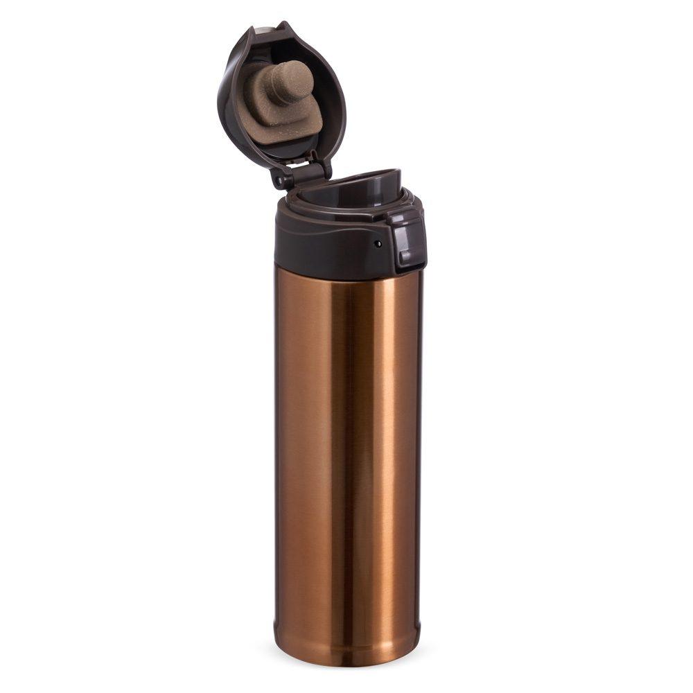 Garrafa térmica 480ml DR1915 na cor Rosa e cinza, brinde personalizado Sky Brindes