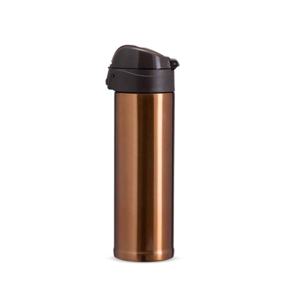 Garrafa térmica 480ml DR1915 na cor Rosa e cinza, brinde personalizado Sky Brindes