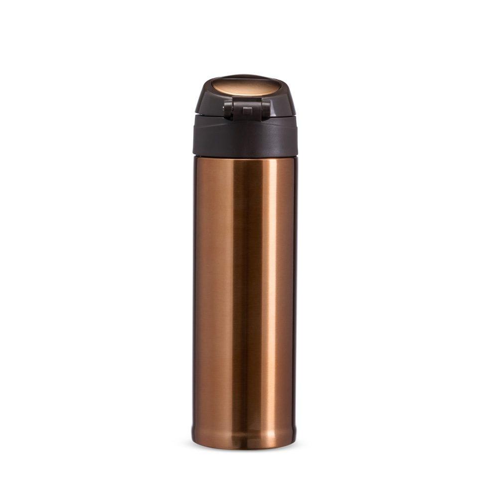 Garrafa térmica 480ml DR1915 na cor Rosa e cinza, brinde personalizado Sky Brindes