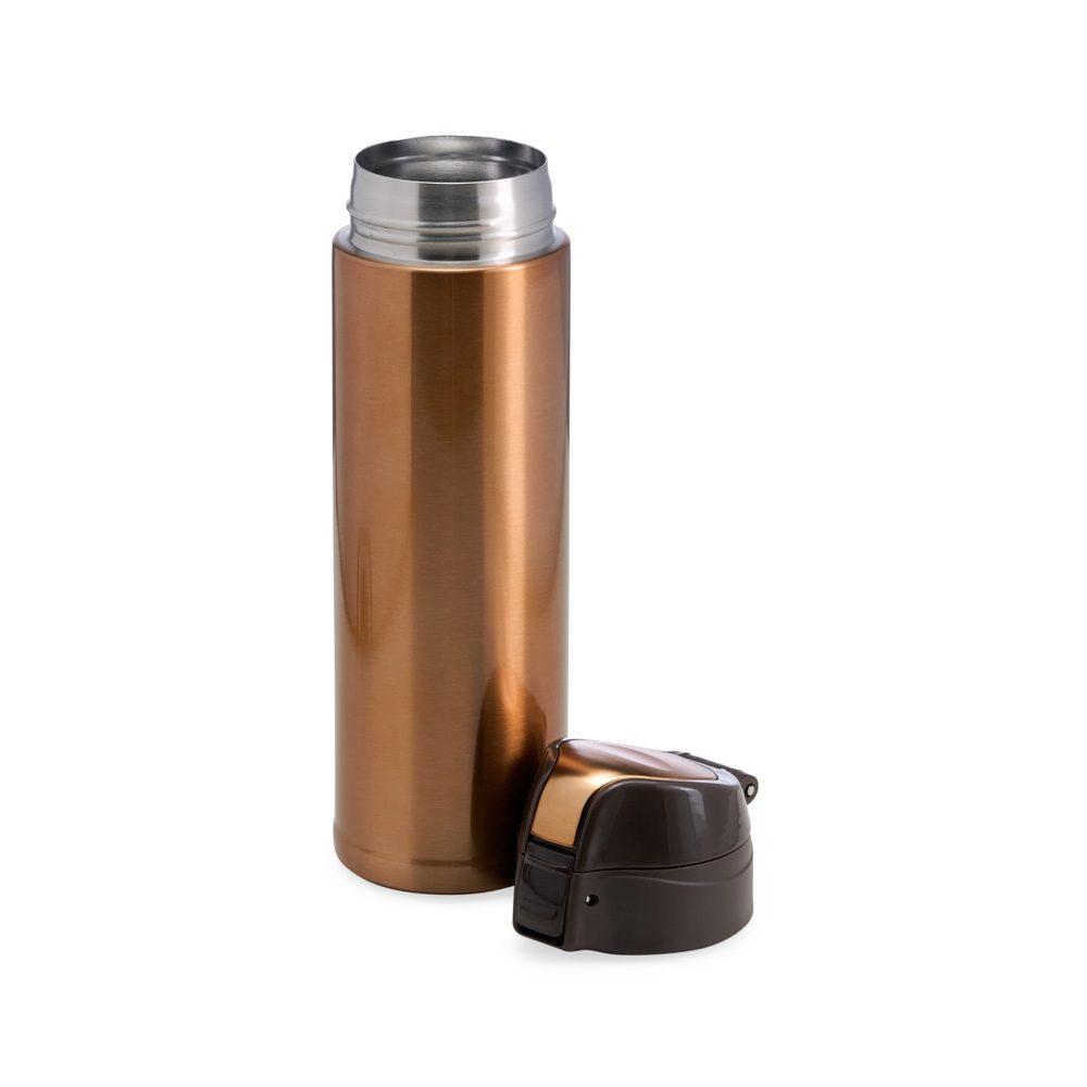 Garrafa térmica 480ml DR1915 na cor Rosa e cinza, brinde personalizado Sky Brindes